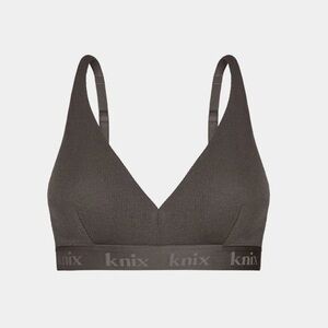 NWT Knix Logo Rib Modal Bralette Grey - Size Medium (fits small)